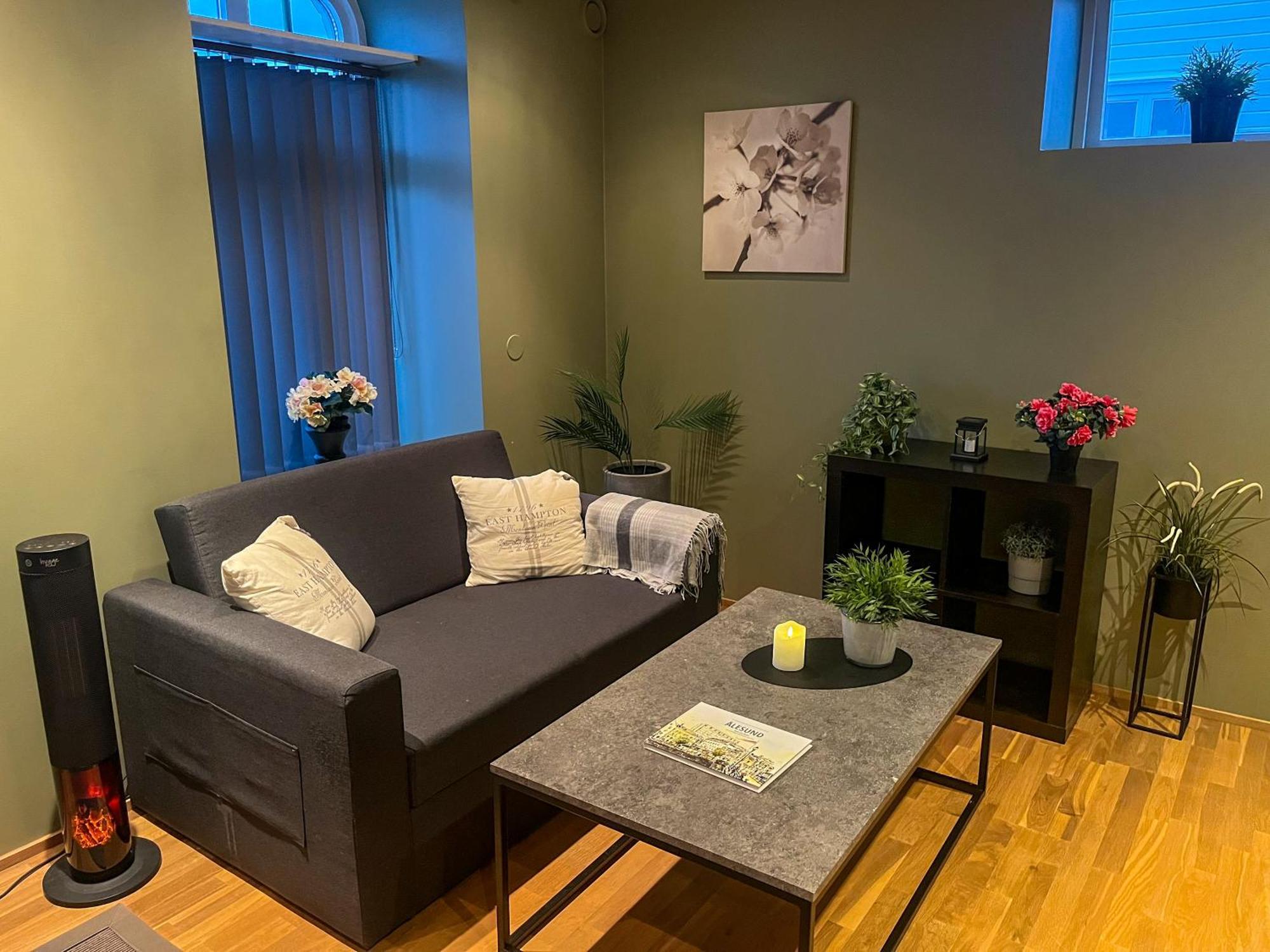 Apartment Two-bedroom With Fire Place, Free Parking And Fjordview Terrace - Calm And Alesund